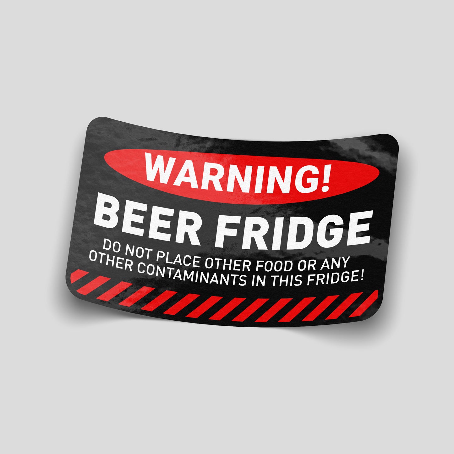 Warning “Beer Fridge” funny vinyl sticker, novelty decal perfect for garages, workshops, man caves and beer fridges.