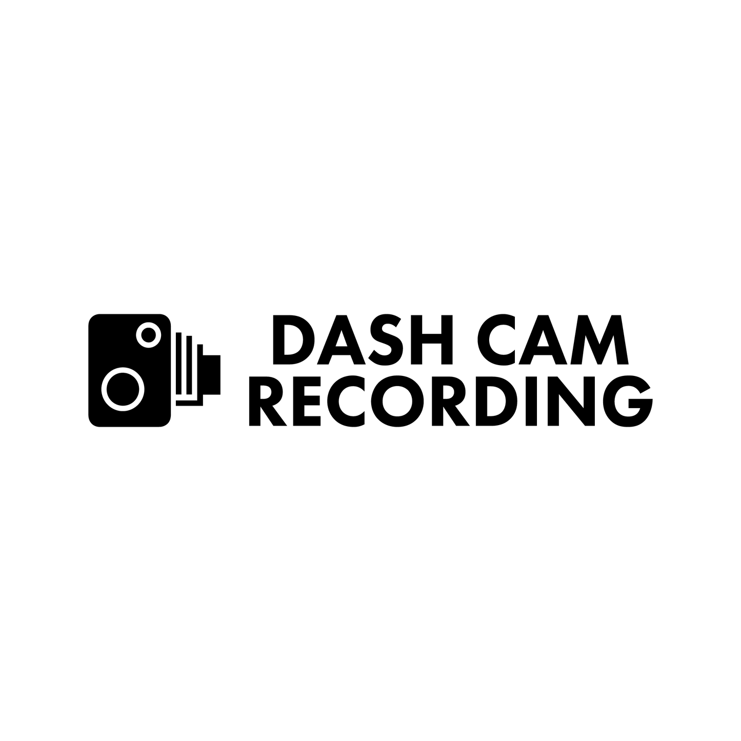 Dash Cam Recording Vinyl Decal Sticker – Bold Car Security Warning with Camera Icon, Perfect for Windscreens & Rear Windows to Deter Dangerous Driving.