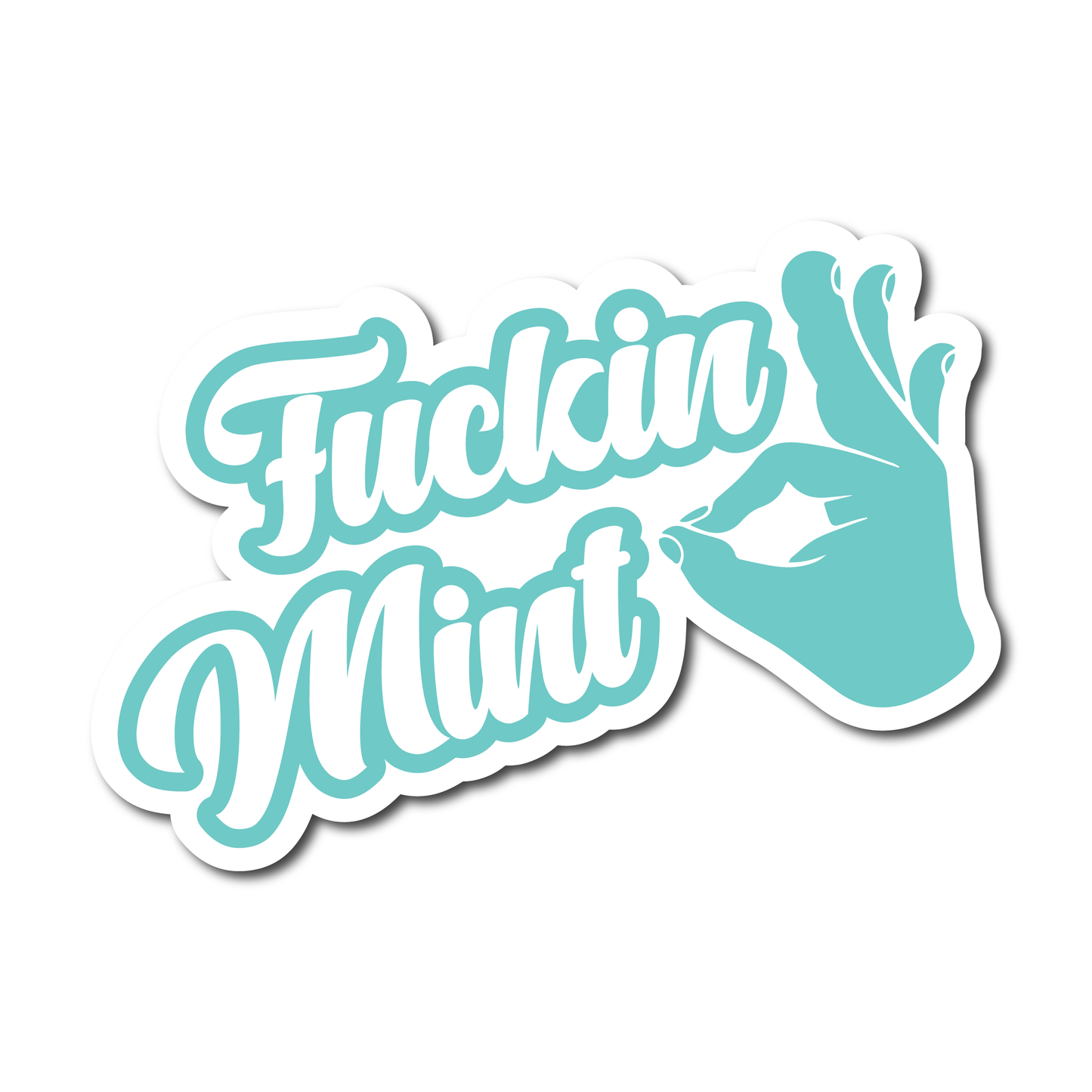 Funny vinyl sticker reading “F*ckin Mint” with hand gesture – waterproof car decal for Geordie humour fans in the UK