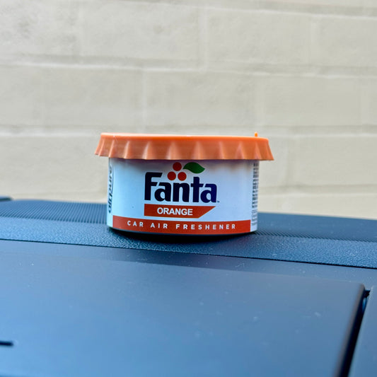 Fanta-Orange-Car-Air-Freshener-Tin-Sent-Pot-On-Car-Dash