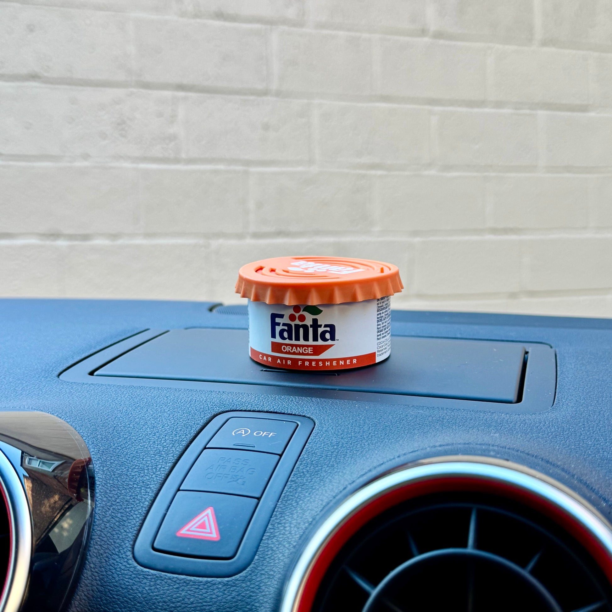 Fanta-Orange-Car-Air-Freshener-Tin-Sent-Pot-On-Car-Dash