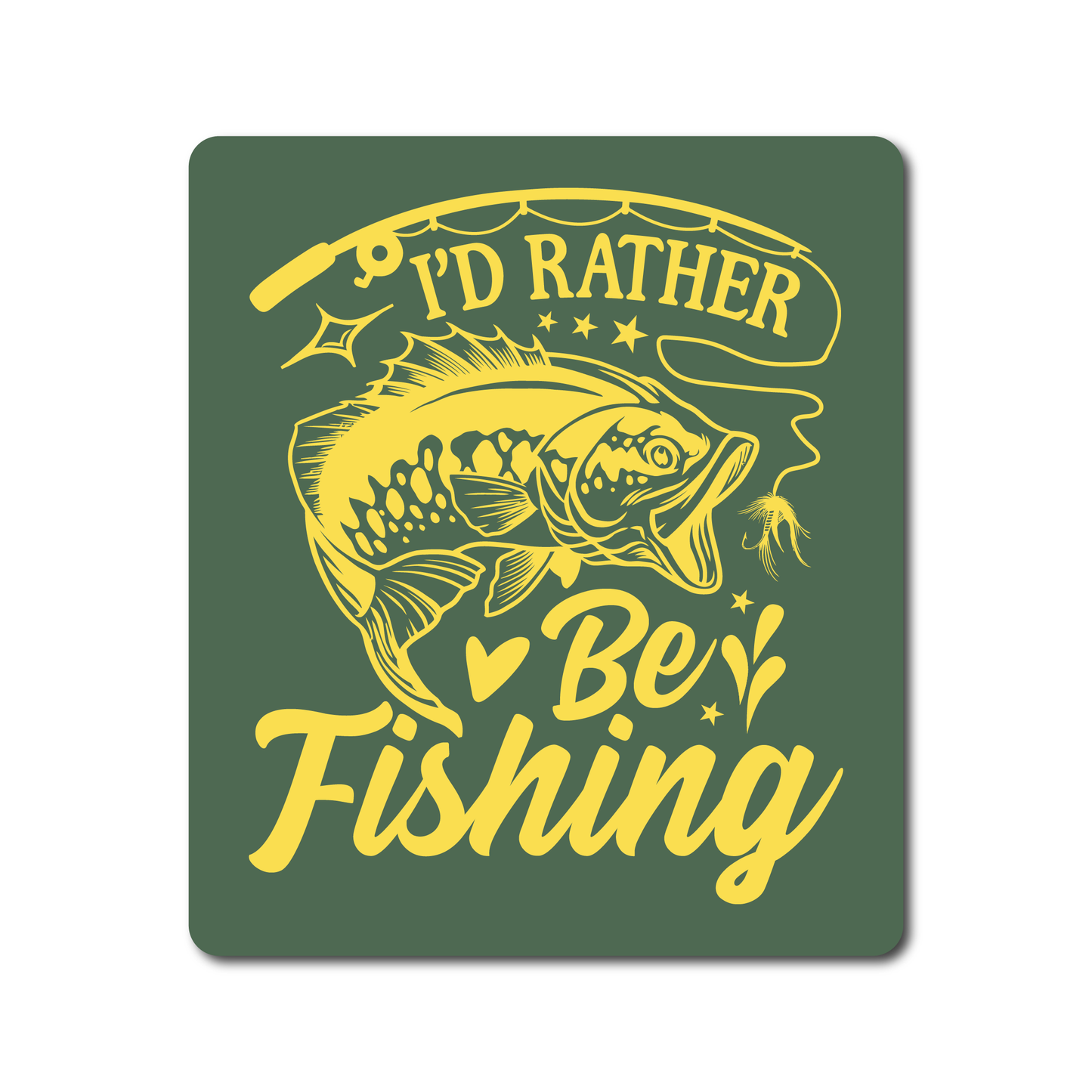 Funny I’d Rather Be Fishing vinyl sticker for cars, boats, and tackle boxes – perfect gift for UK anglers and outdoors lovers