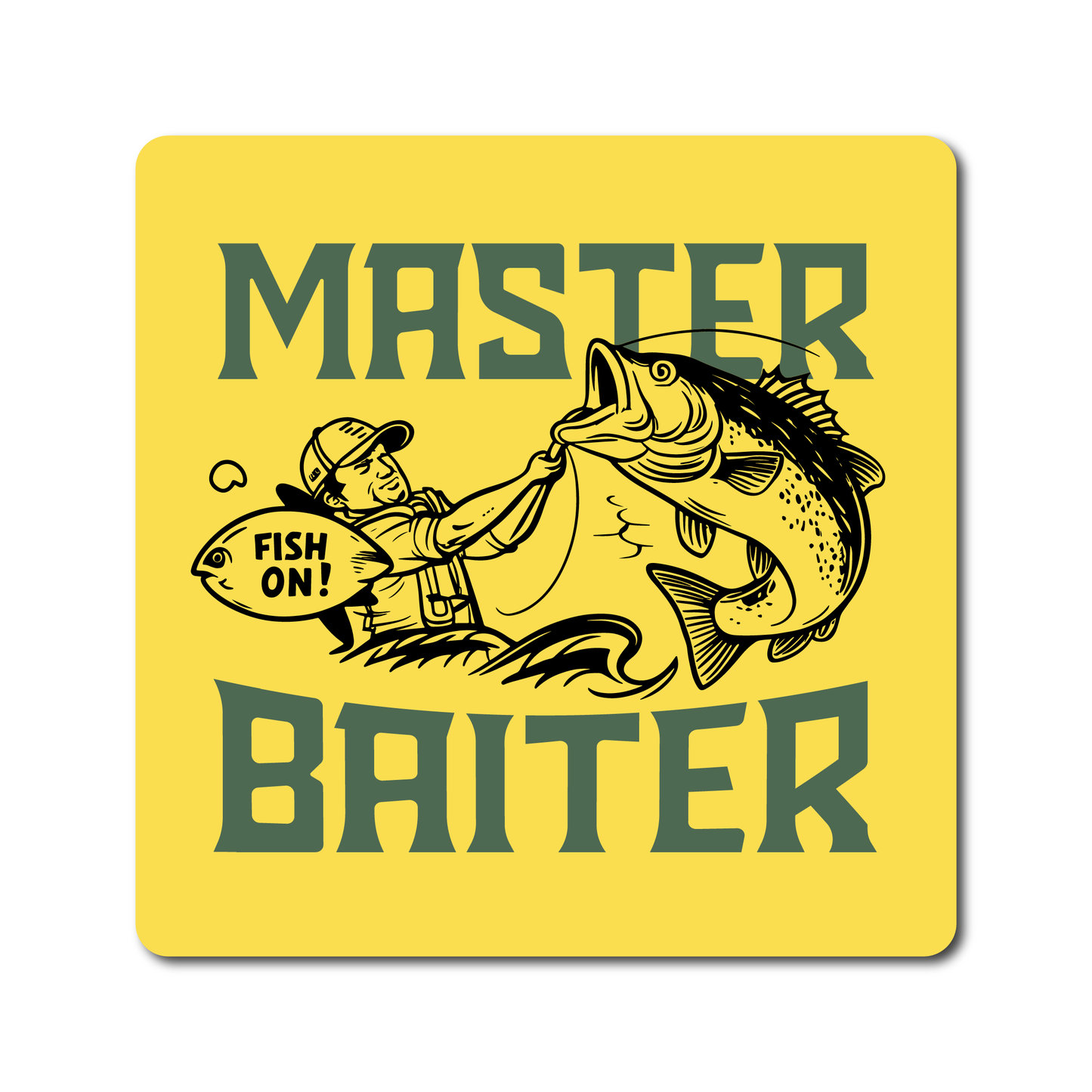 Master Baiter funny fishing vinyl sticker for cars, tackle boxes, boats – perfect humour gift for UK anglers and outdoors fans