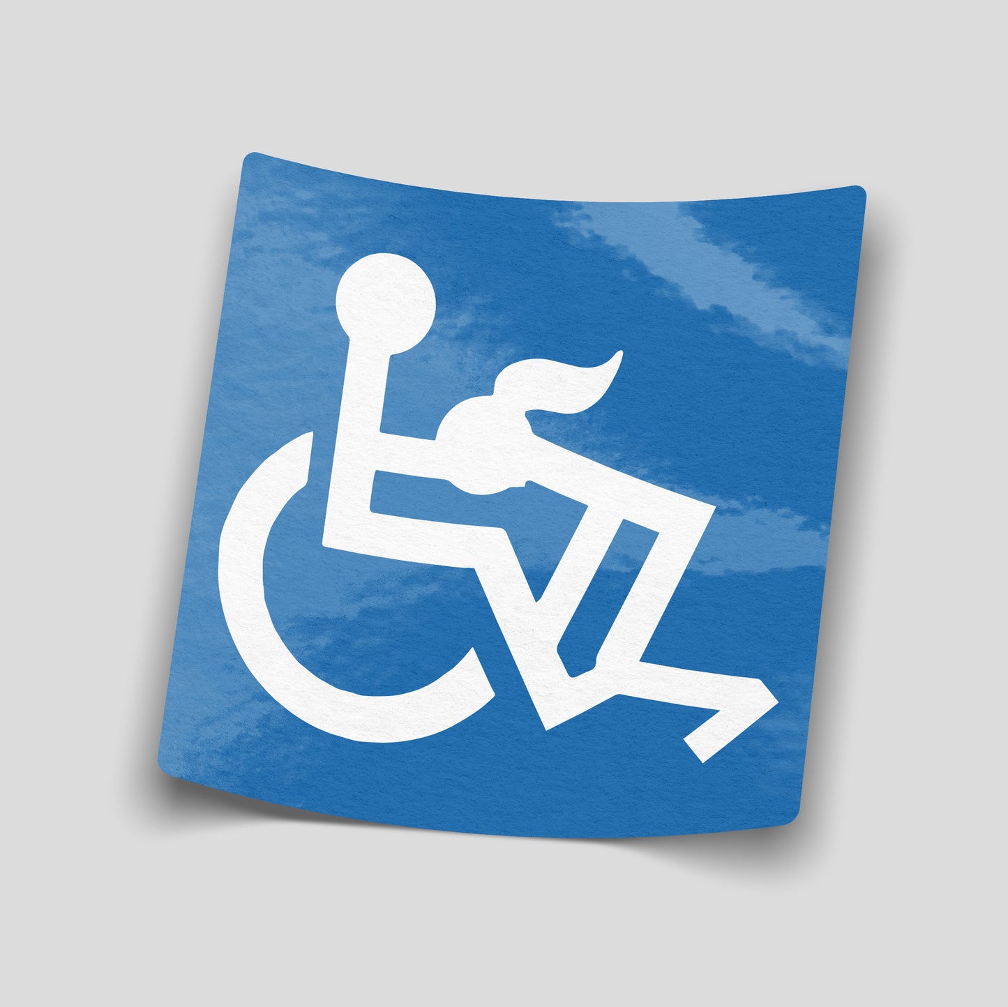 Naughty wheelchair parody sign funny car sticker, dark UK humour vinyl sticker by Blum Decals