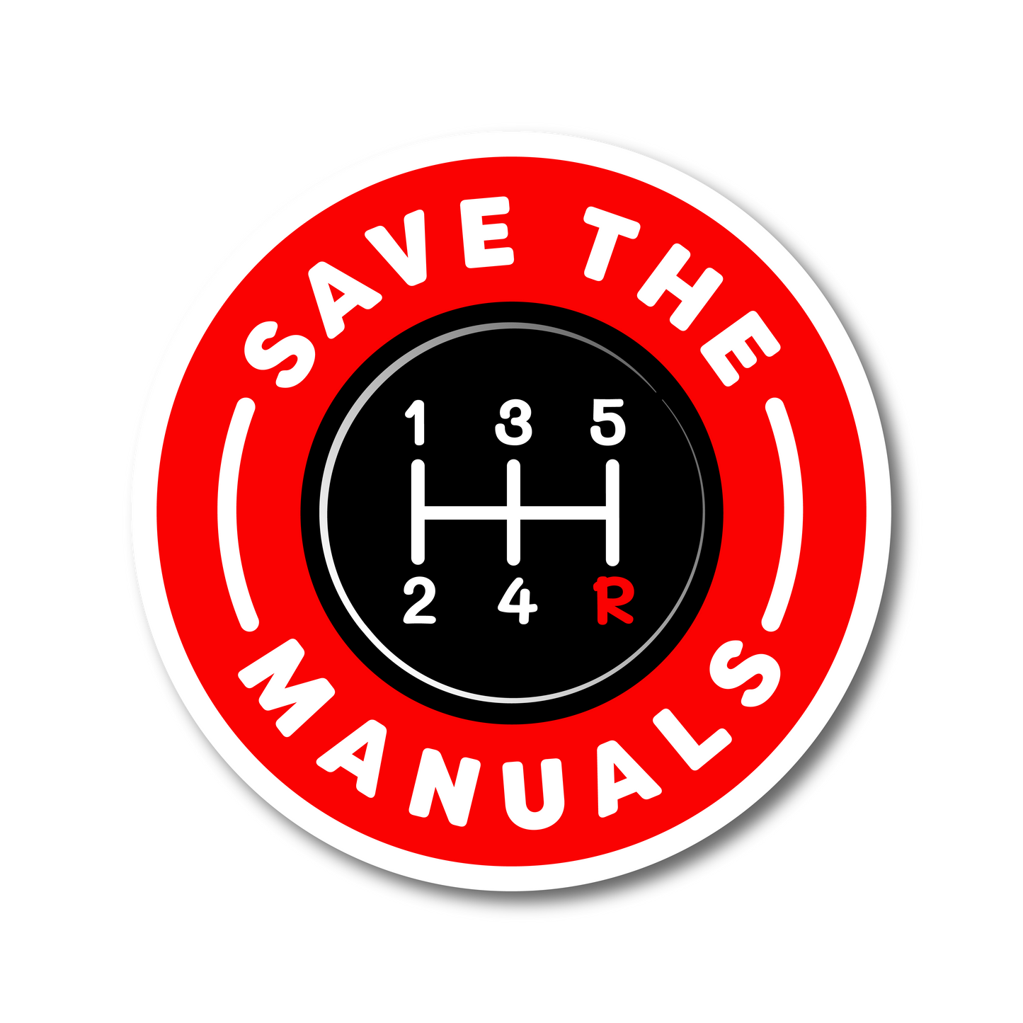 Save the manuals vinyl car sticker with manual gearbox shift pattern