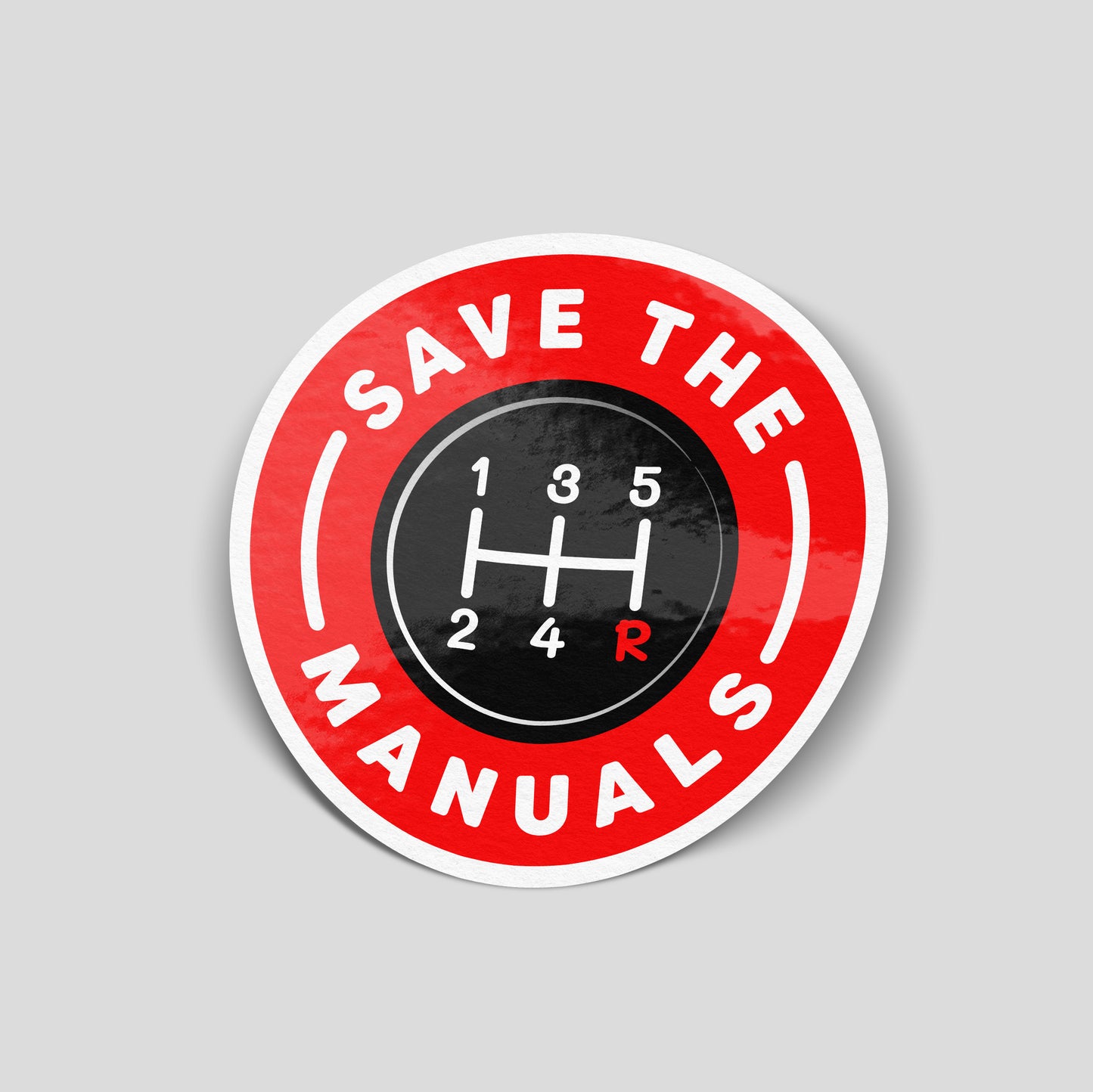 Save the manuals gear shift funny car sticker, manual gearbox UK car culture sticker by Blum Decals