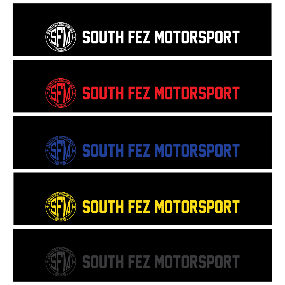 Version 2 of the south fez motorsport vinyl sunstrips. designed specifically for ford fiestas and ford performance sunstrips