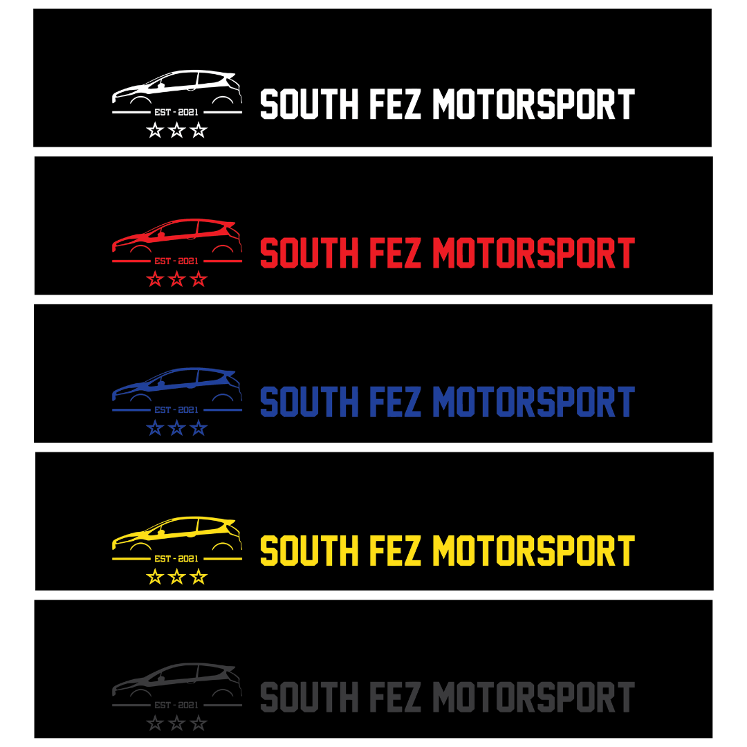 SOuth Fez Motorsport Sunstrip for Ford Fiesta cars. Perfect addition for ford performance vehicles and sunstrips.