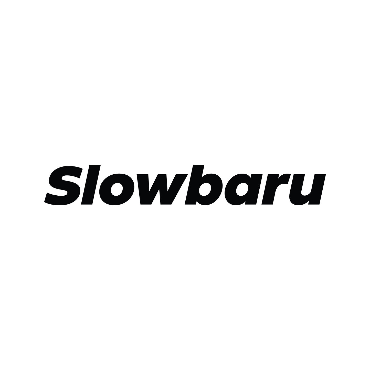 ‘Slowbaru’ vinyl decal sticker in black, a funny car sticker for Subaru enthusiasts. Weatherproof, UV-resistant, and easy to apply.
