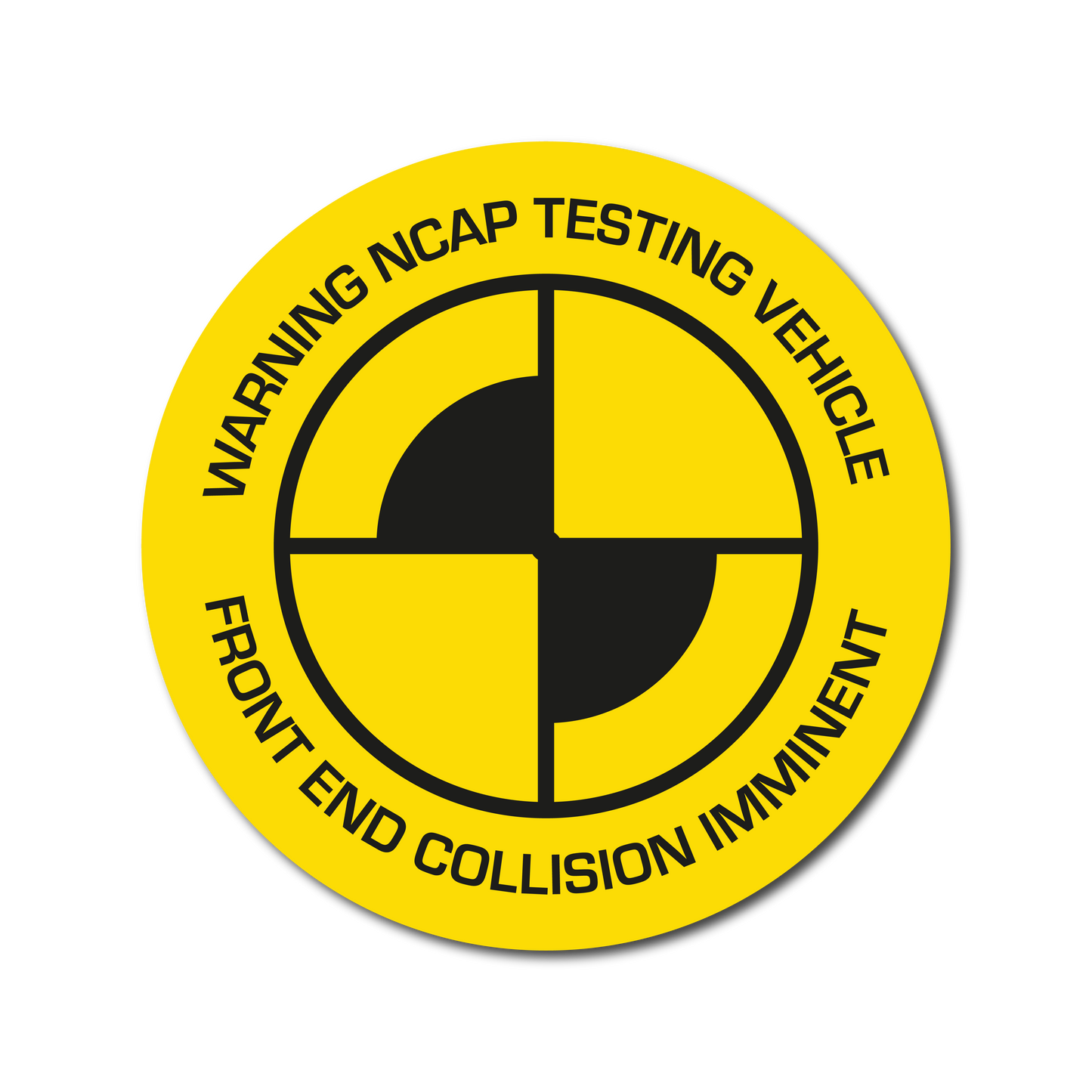 Yellow NCAP testing vehicle funny crash test vinyl car sticker