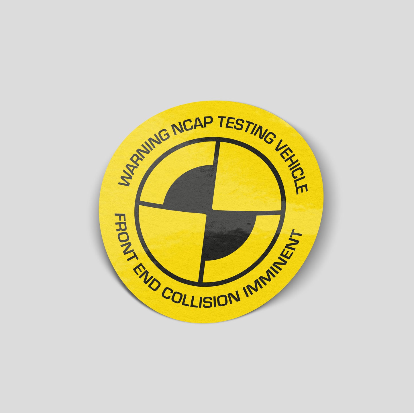 NCAP testing vehicle funny car sticker in crash test style, UK automotive slap sticker by Blum Decals