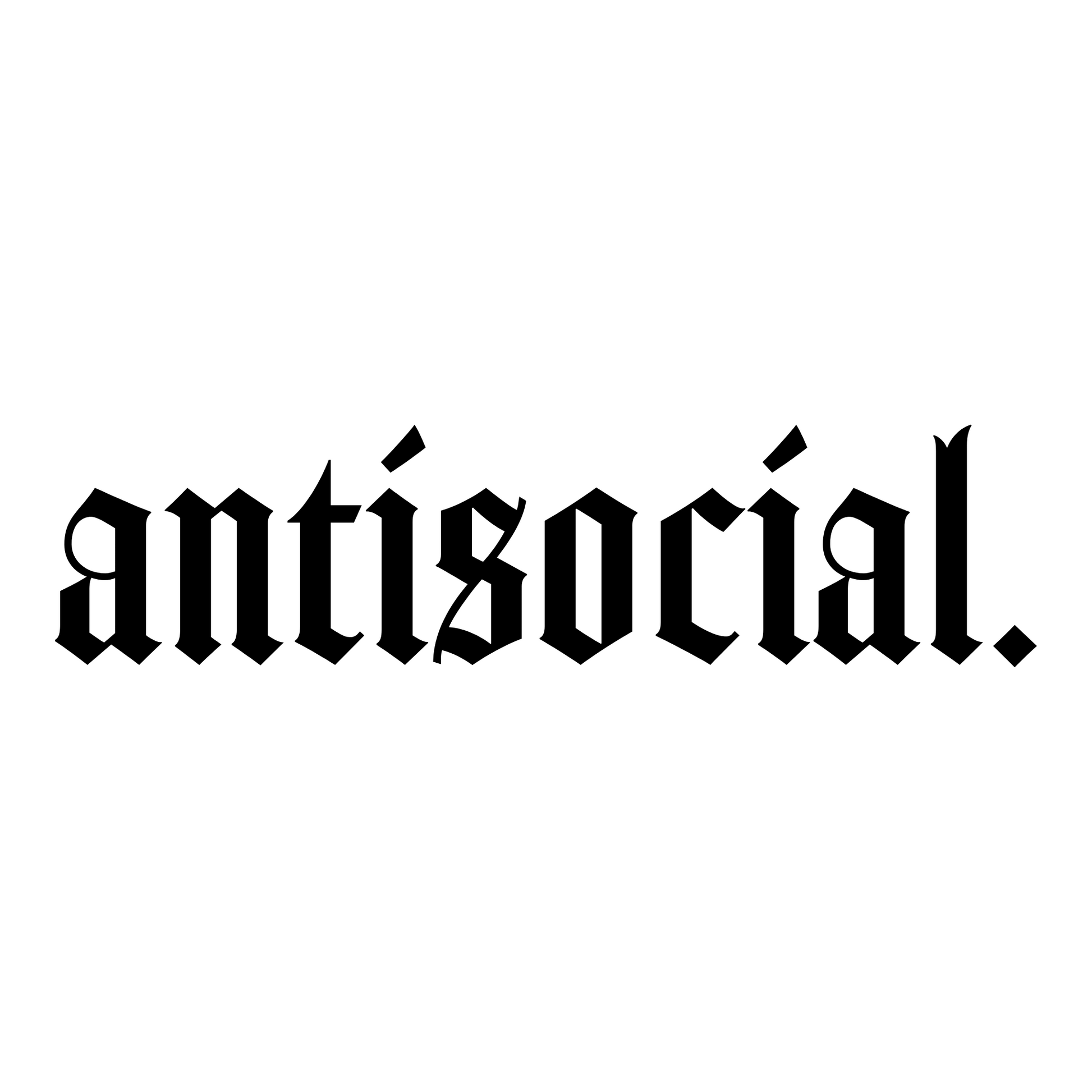 Antisocial Old English Vinyl Car Decal Sticker