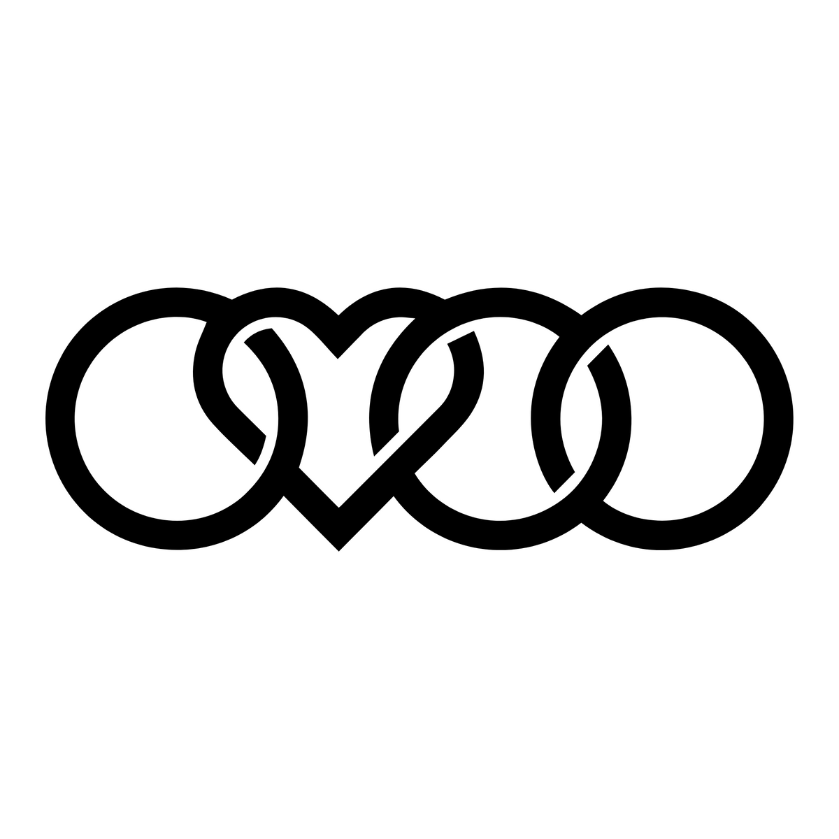 Audi Ringe Vectorized Audi Rings Vinyl Decal with Heart | Blum Decals | Made In The UK – Blum ...