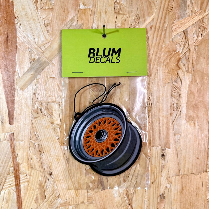 BBS Style Wheel New Car Scent Air Freshener orange mesh design