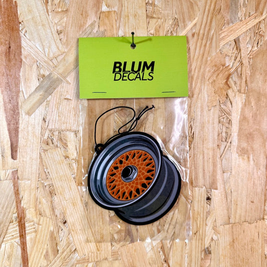 BBS Style Wheel New Car Scent Air Freshener orange mesh design