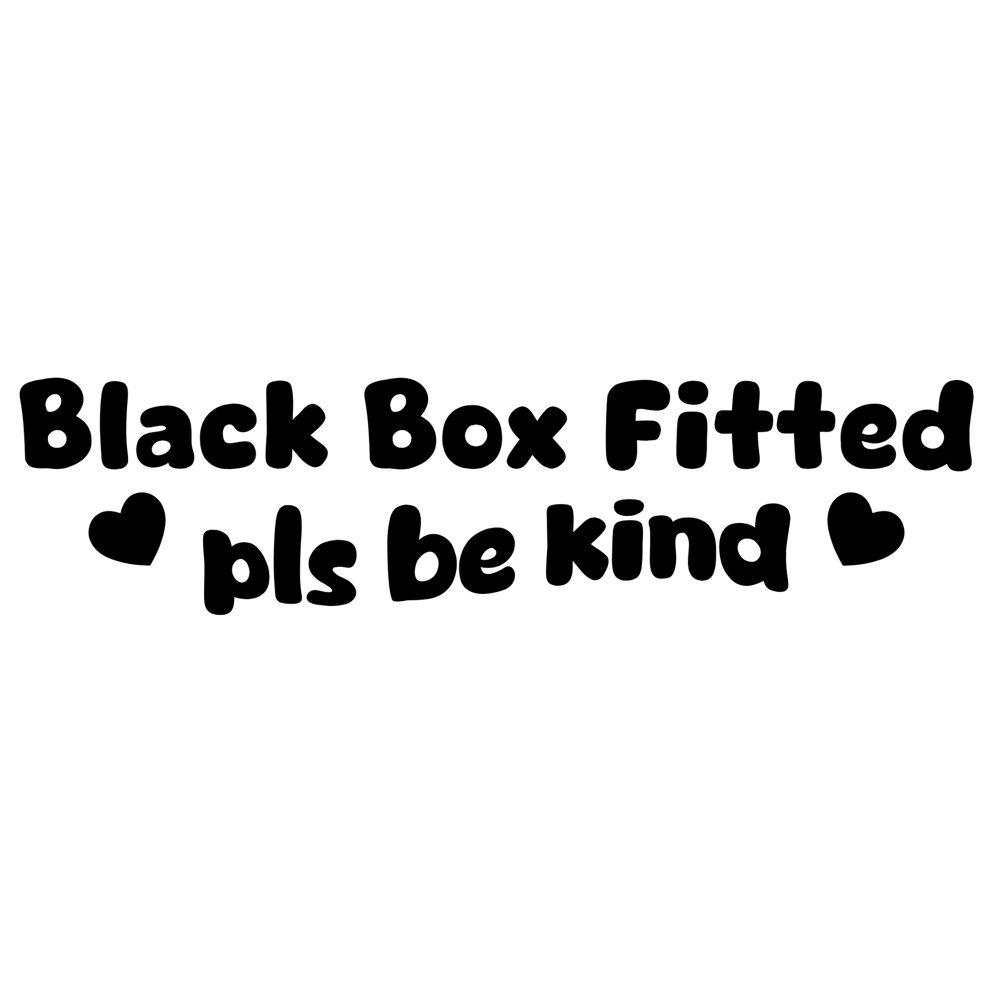 Black Box Fitted Pls Be Kind Vinyl Sticker