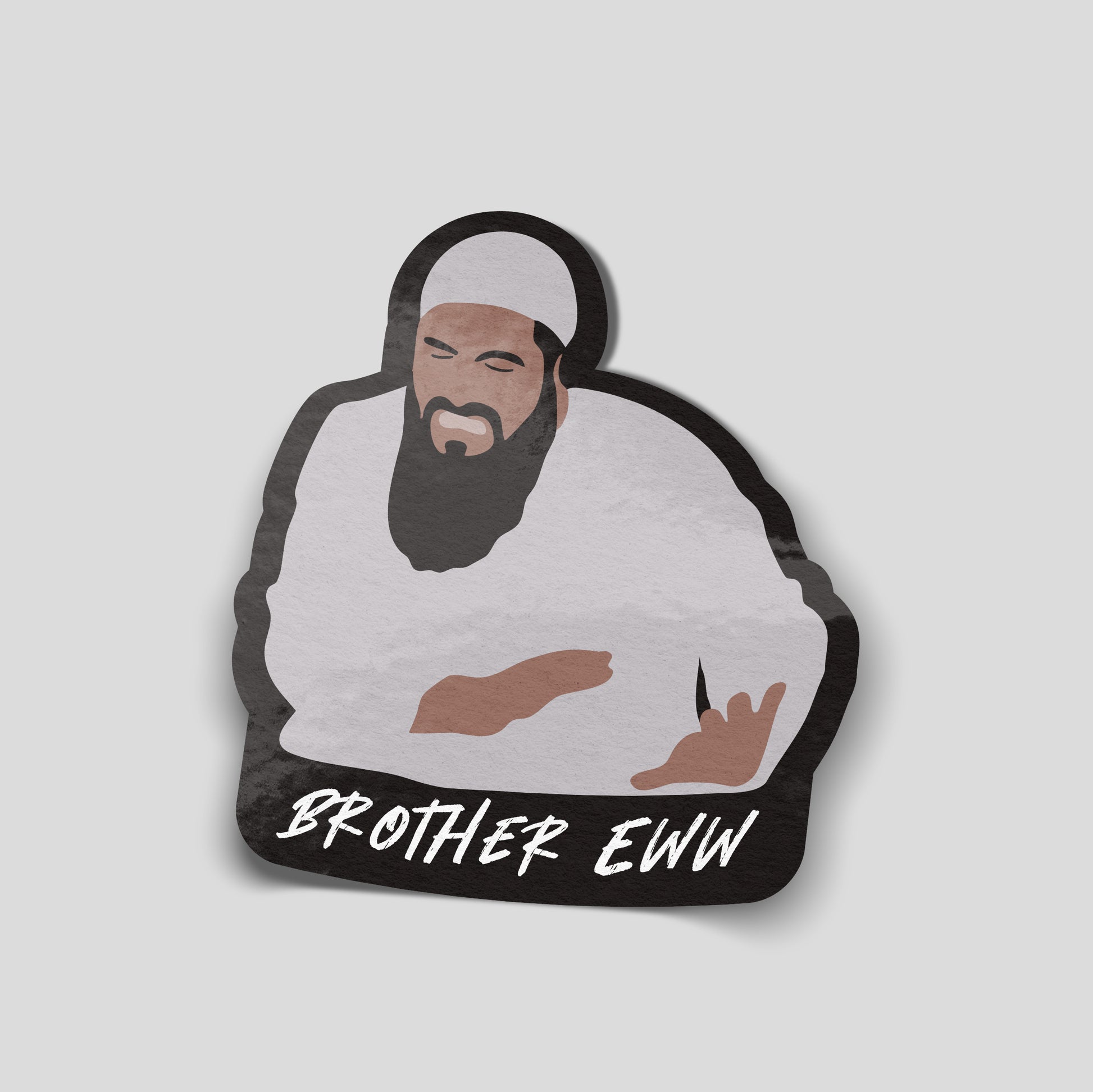 Illustrated man pulling a disgusted reaction with the text “Brother Eww”, humorous funny car sticker for UK drivers.