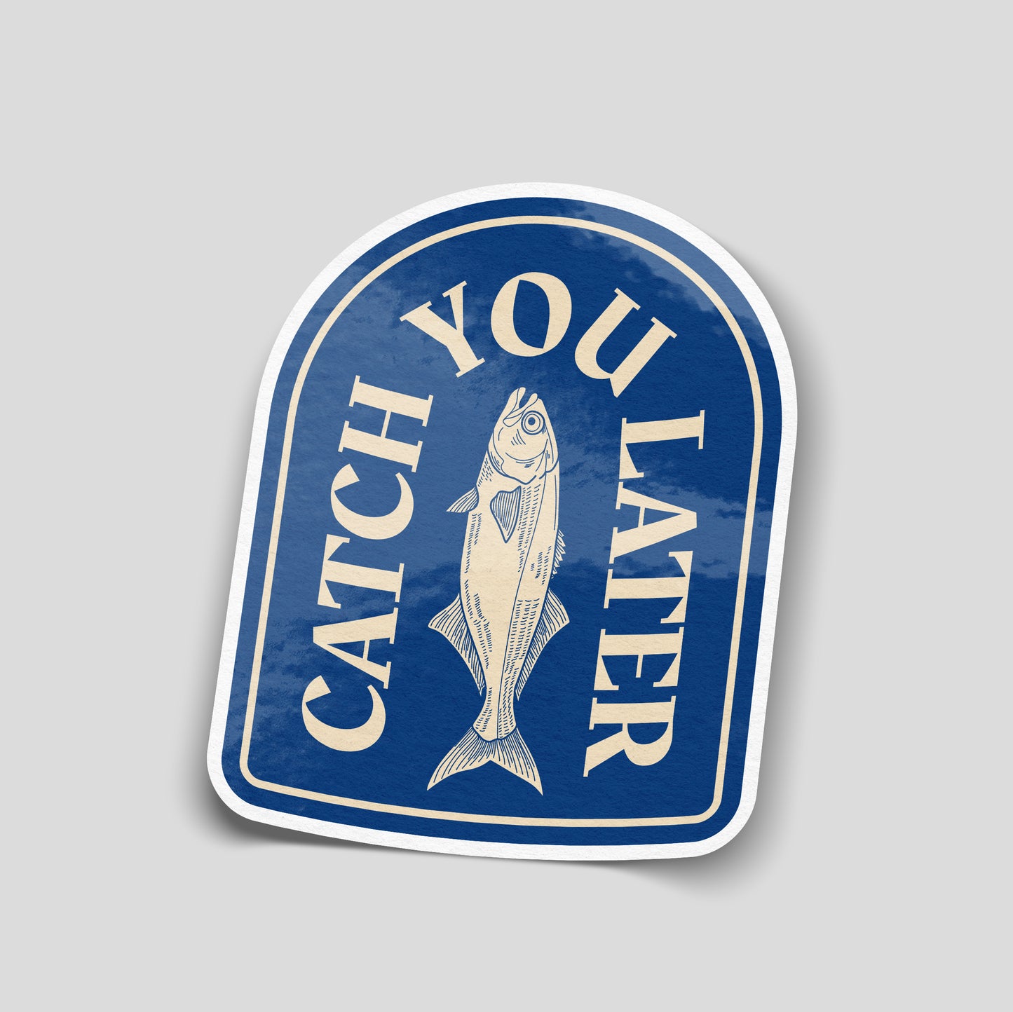 Catch You Later funny vinyl sticker featuring fish illustration, ideal for fishing fans, cars and vans. Designed in the UK.