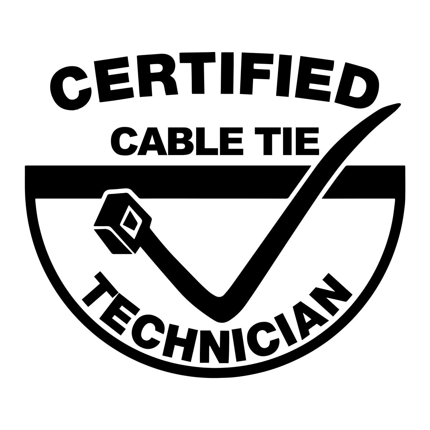 Certified Cable TIe Technician Vinyl Decal Sticker