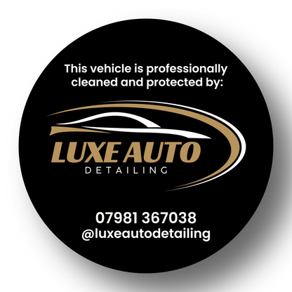 “Gloss laminated circular detailing sticker for vehicle exterior use”