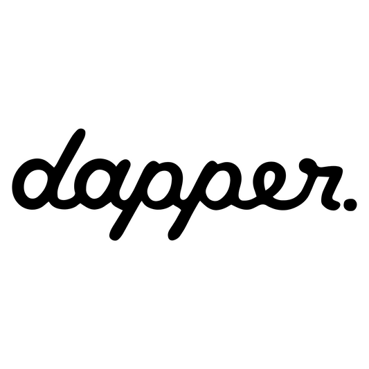 Vinyl decal sticker with the word 'Dapper' in stylish, bold font, symbolising true tuning perfection in the automotive world, perfect for cars and windows.