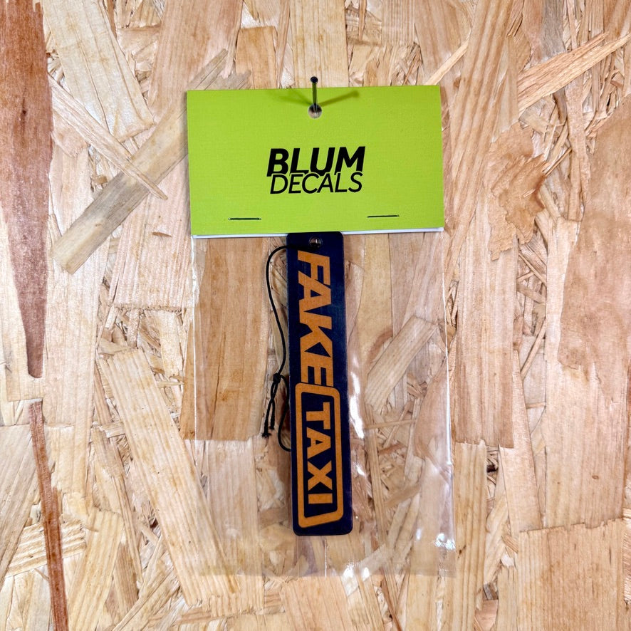 Fake Taxi New Car Scent Air Freshener yellow logo design