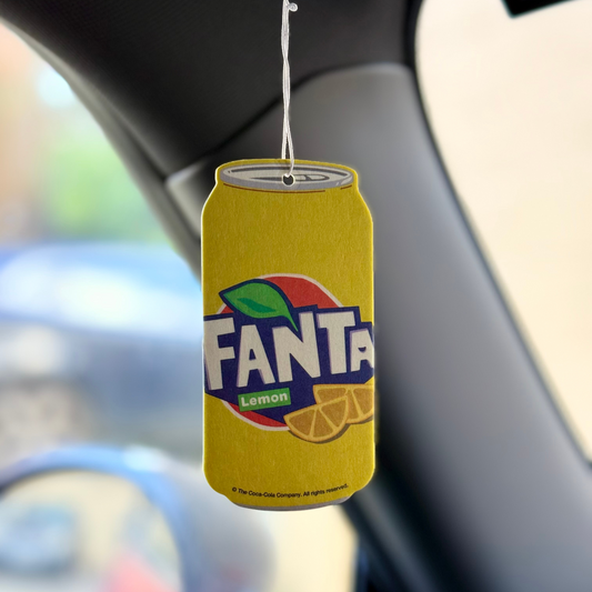 Fanta Lemon Scent Hanging Air Freshener, Official Fanta Product, Novelty Can Design, Car Air Freshener, Quirky Gift