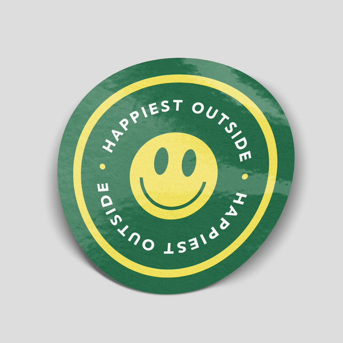 Happiest Outside – Smiley Face Adventure Sticker
