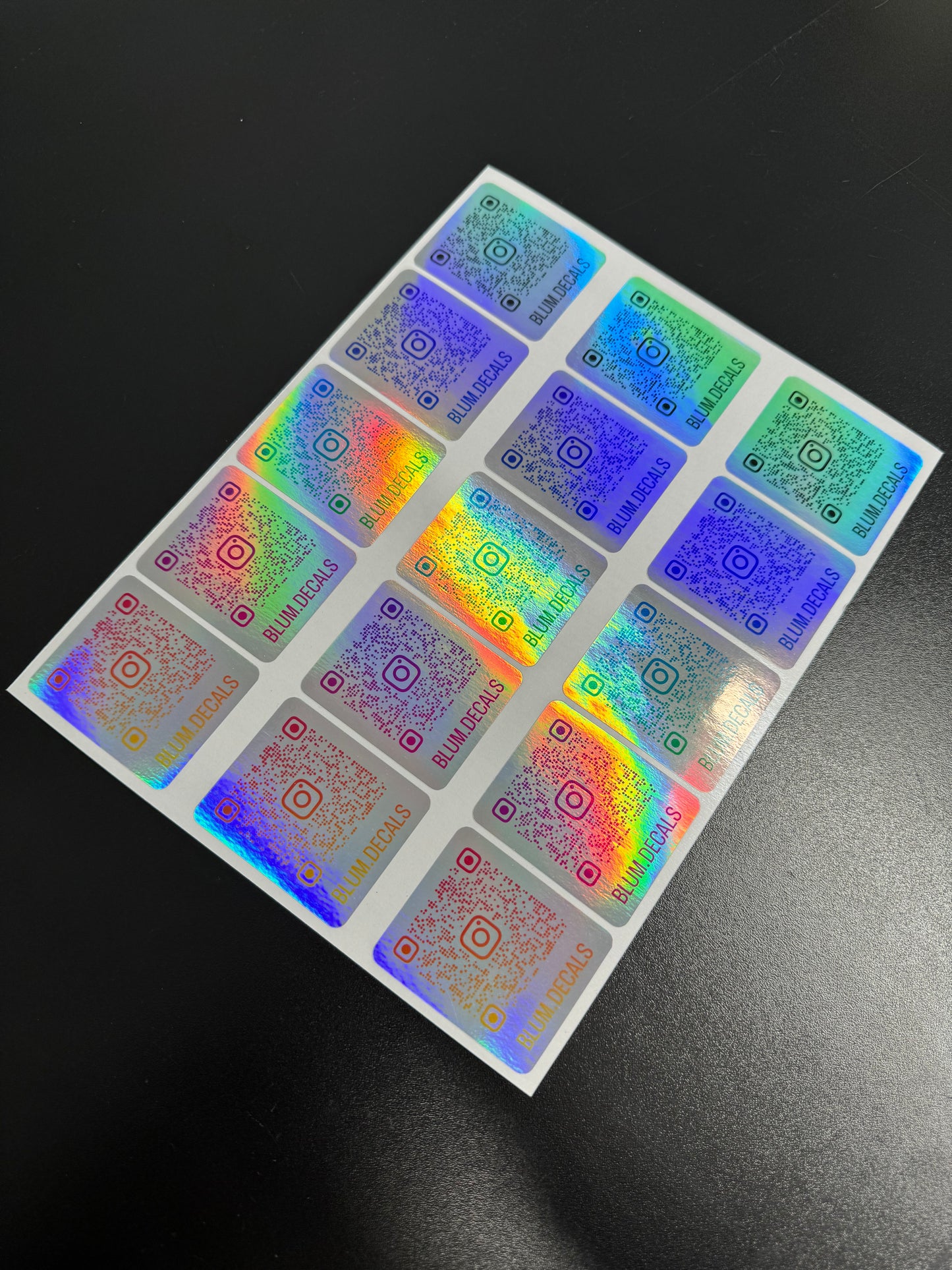 Holographic Instagram QR Code Stickers