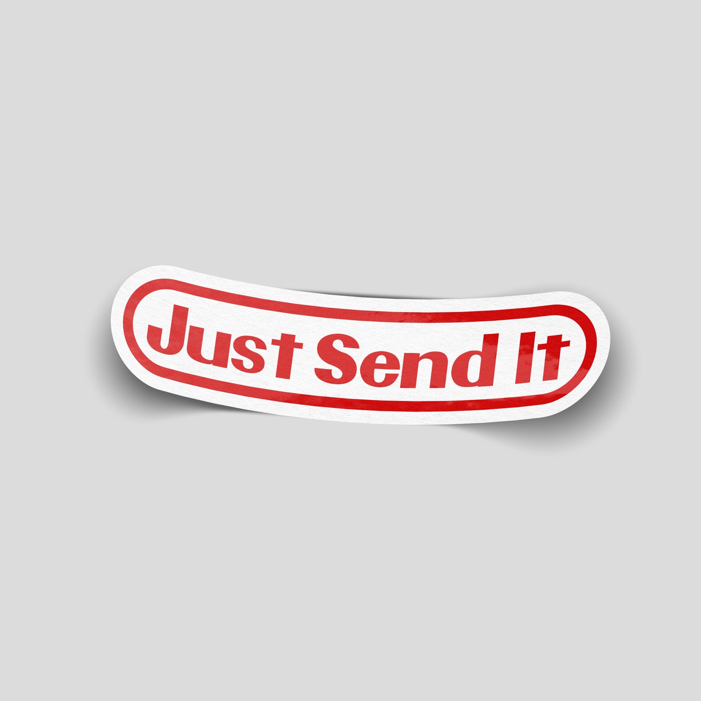 Just send it red and white badge style funny car sticker, UK send it car culture vinyl by Blum Decals