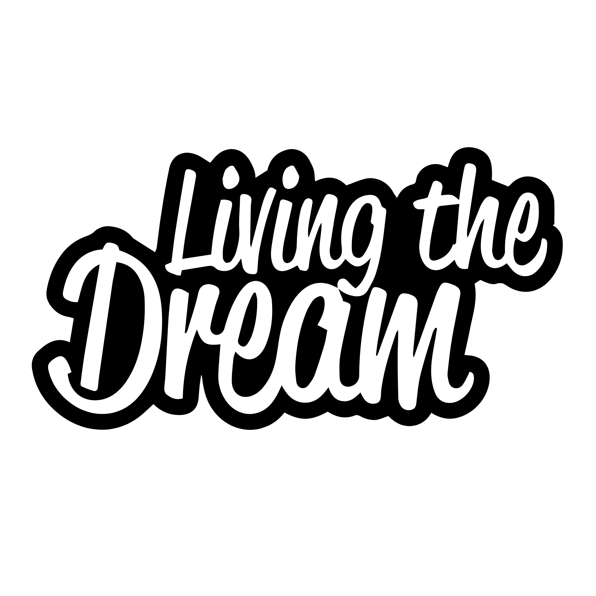 Living The Dream Script Vinyl Decal | Blum Decals – Blum Decals Limited
