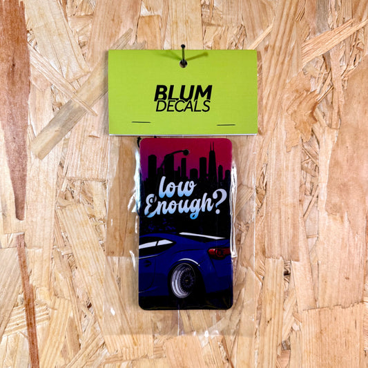 Low Enough? New Car Scent Air Freshener with city skyline design