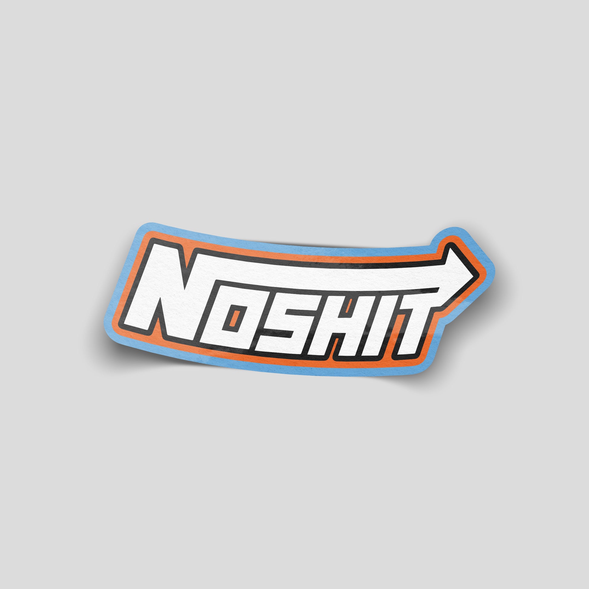 NOS no sht parody logo funny car sticker in blue and orange, UK car culture vinyl by Blum Decals*