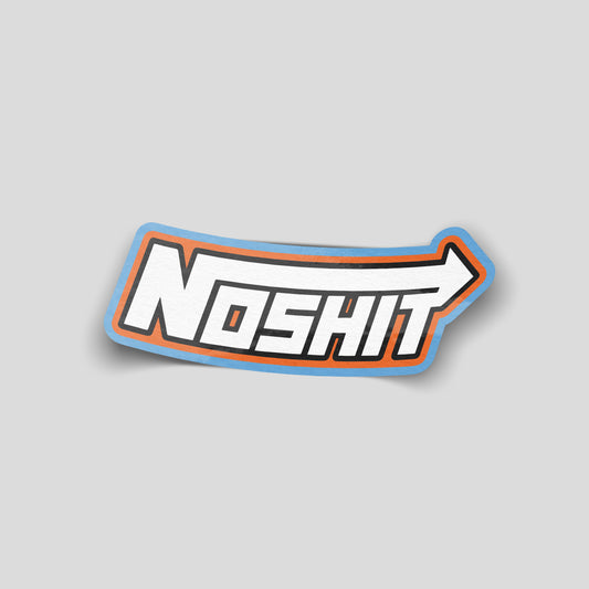 NOS no sht parody logo funny car sticker in blue and orange, UK car culture vinyl by Blum Decals*