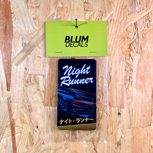 Night Runner New Car Scent Air Freshener with car graphic