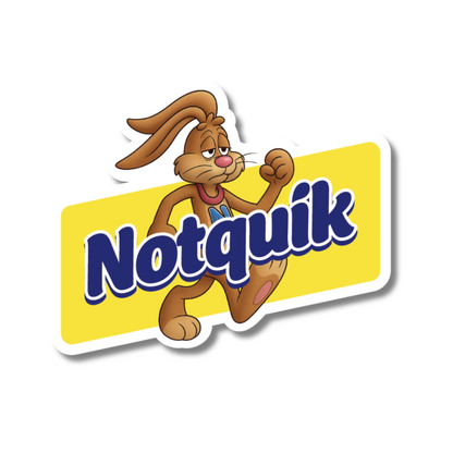 Funny “Notquik” vinyl sticker with tired cartoon bunny – ideal for slow cars, lazy builds and car enthusiasts with a sense of humour.