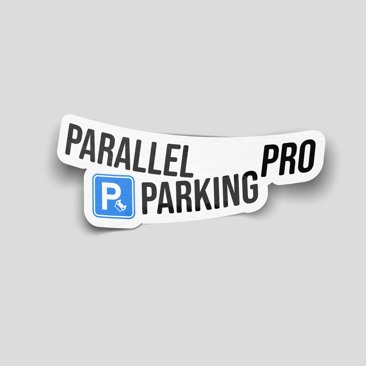 Parallel Parking Pro funny vinyl sticker with road sign style design, ideal for cars and vans. Designed and printed in the UK.
