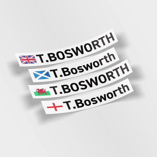 Driver Name + Country Decals