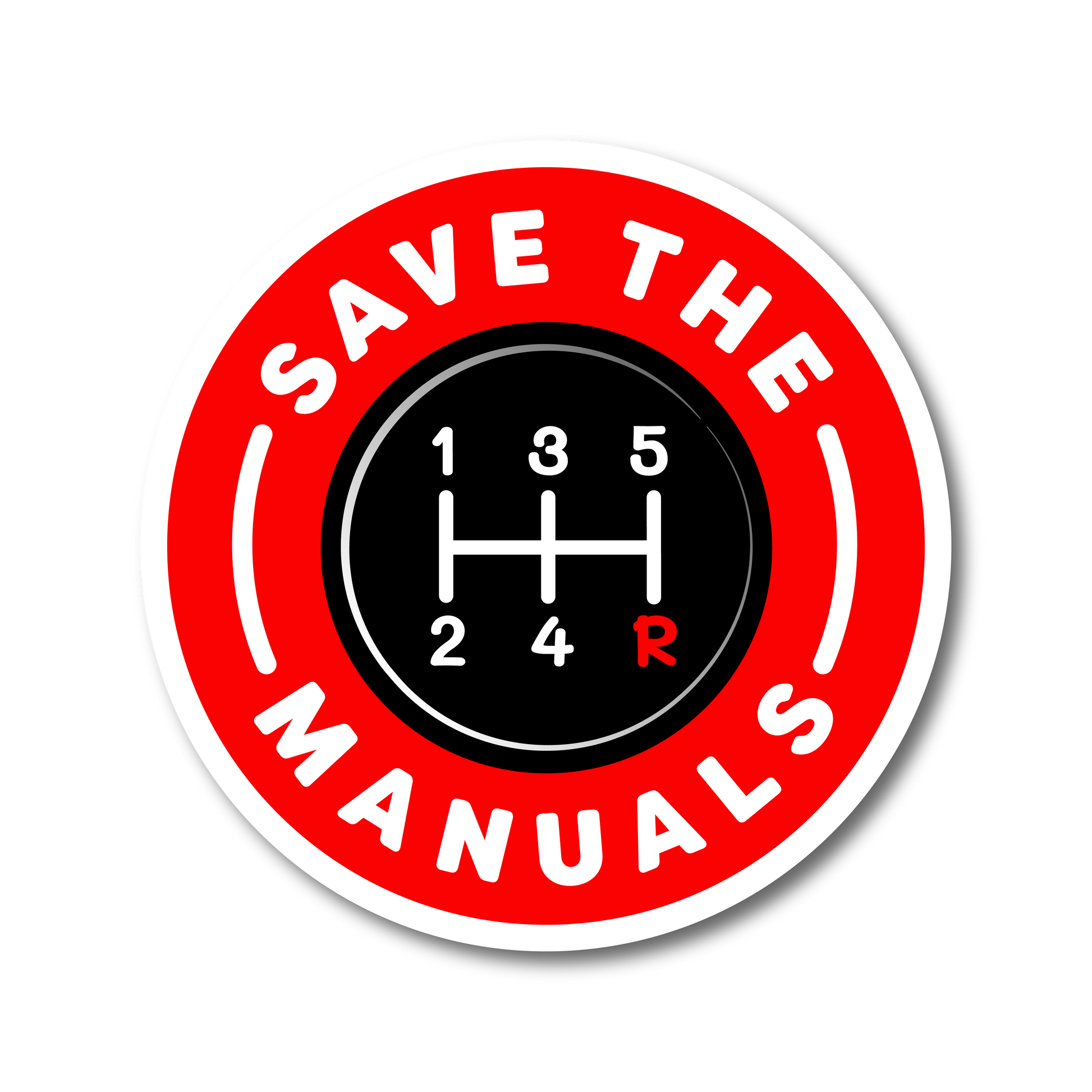 Save the manuals vinyl car sticker with manual gearbox shift pattern
