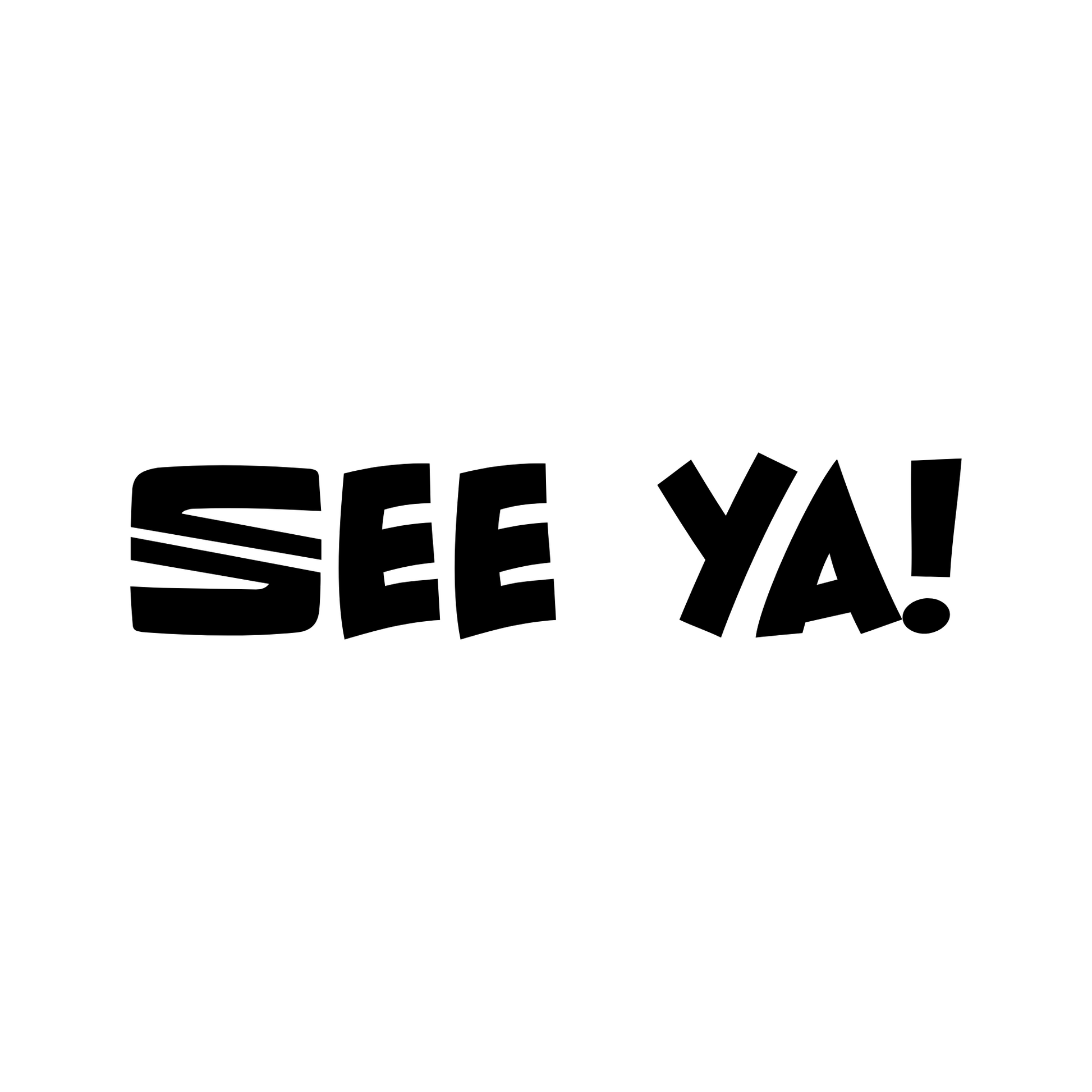 SEE YA! vinyl decal sticker inspired by SEAT branding. Perfect for car enthusiasts to personalise vehicles, laptops, or other surfaces with a bold statement.