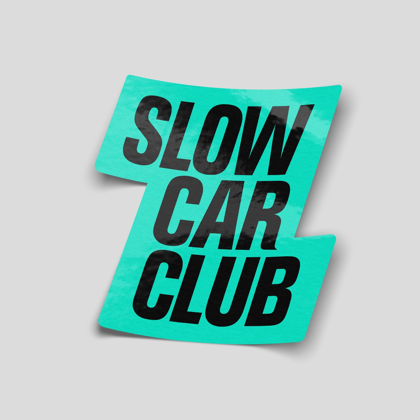 Slow Car Club funny vinyl sticker with bold typography, perfect for cars, vans and chilled builds. Designed and printed in the UK.