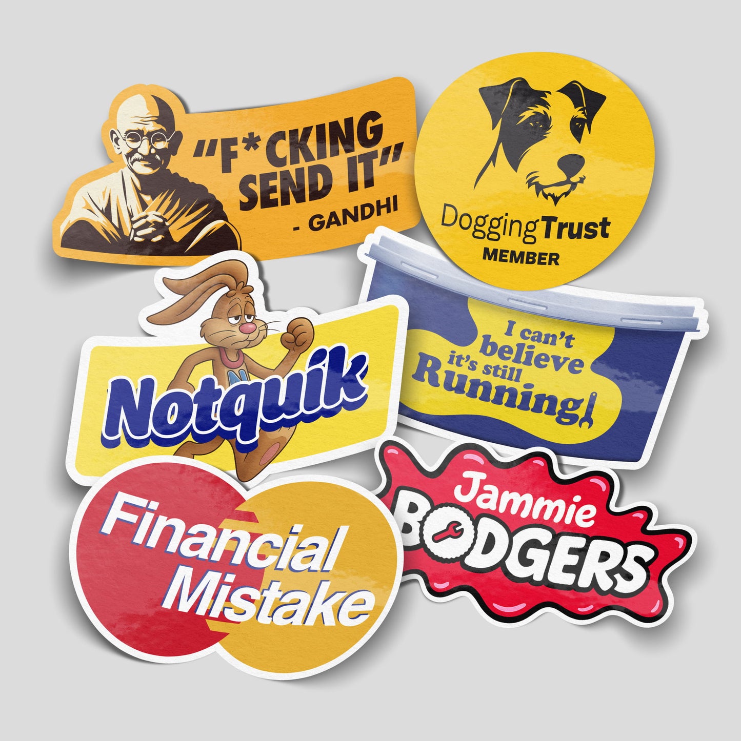 Best selling funny sticker pack featuring popular novelty vinyl designs, perfect for cars, garages and gifts.