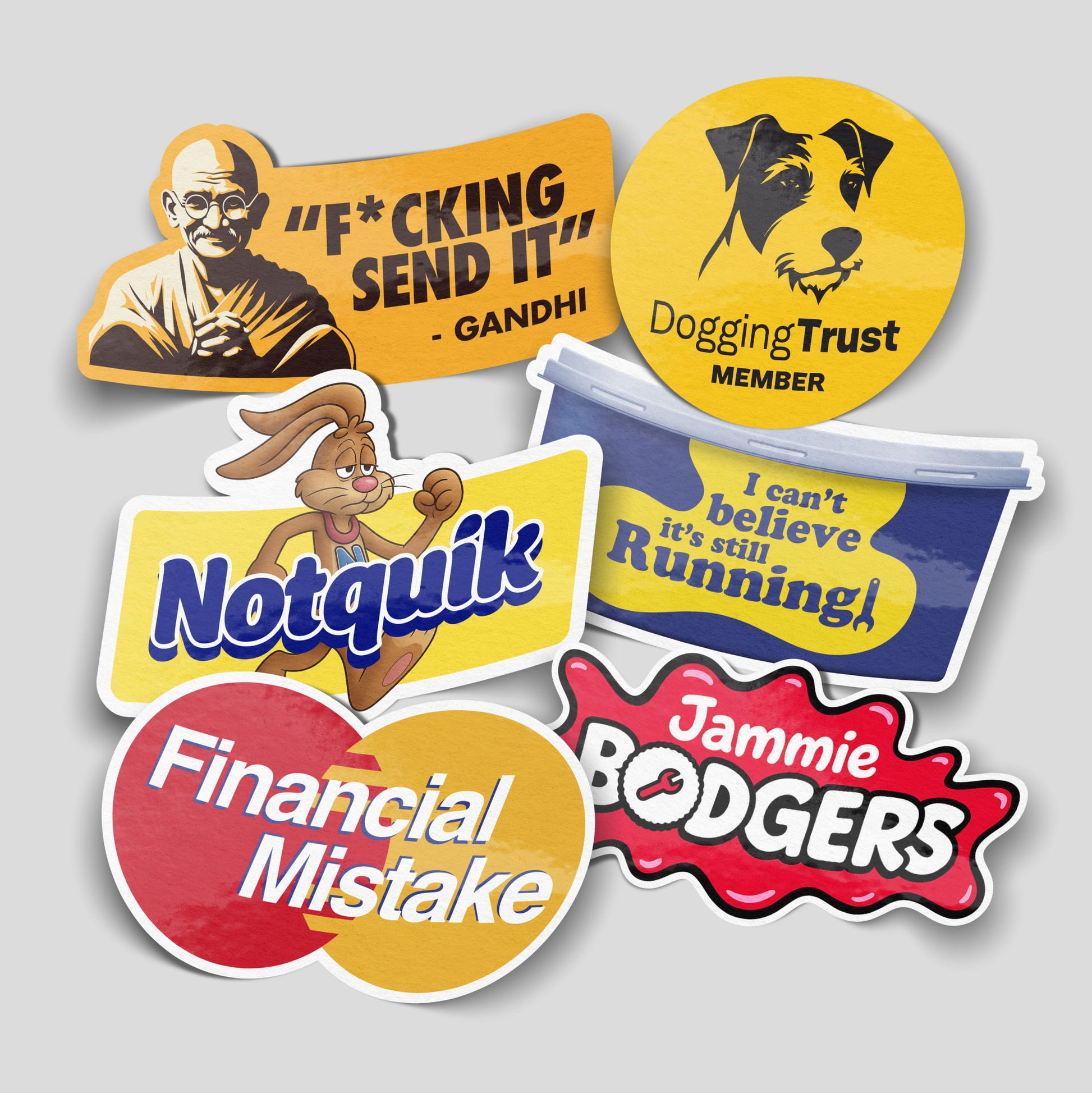 Best selling funny sticker pack featuring popular novelty vinyl designs, perfect for cars, garages and gifts.