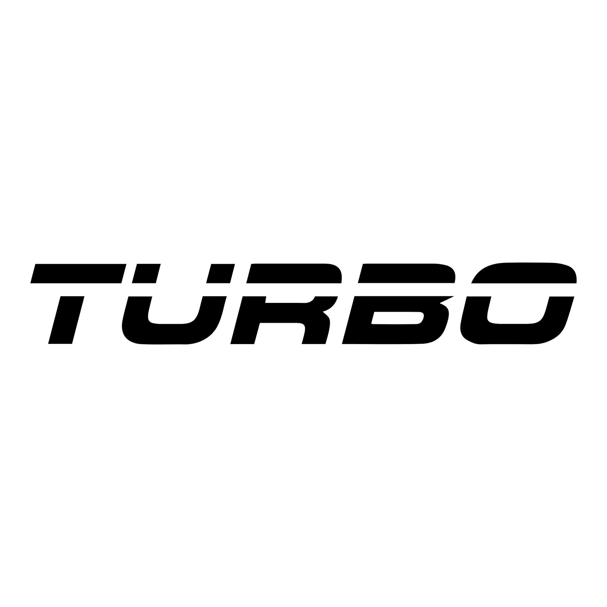 Aggressive retro 'Turbo' vinyl car decal in bold, dynamic font. Perfect for car enthusiasts looking to add a high-performance, vintage-inspired touch to their vehicle.