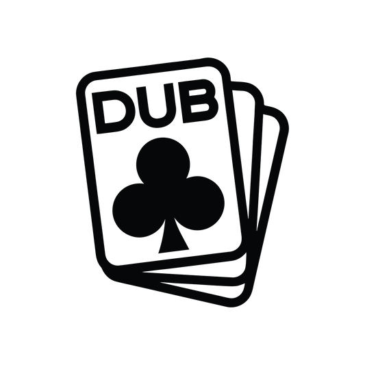Volkswagen Dub Card vinyl decal sticker featuring club suit design for VW enthusiasts