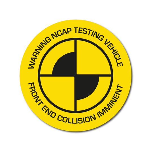 Yellow NCAP testing vehicle funny crash test vinyl car sticker
