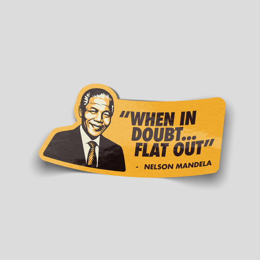 When in doubt flat out funny car sticker with retro illustration, UK car culture vinyl sticker from Blum Decals