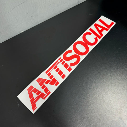 Gloss Red Antisocial Sticker 50cm x 6.5cm