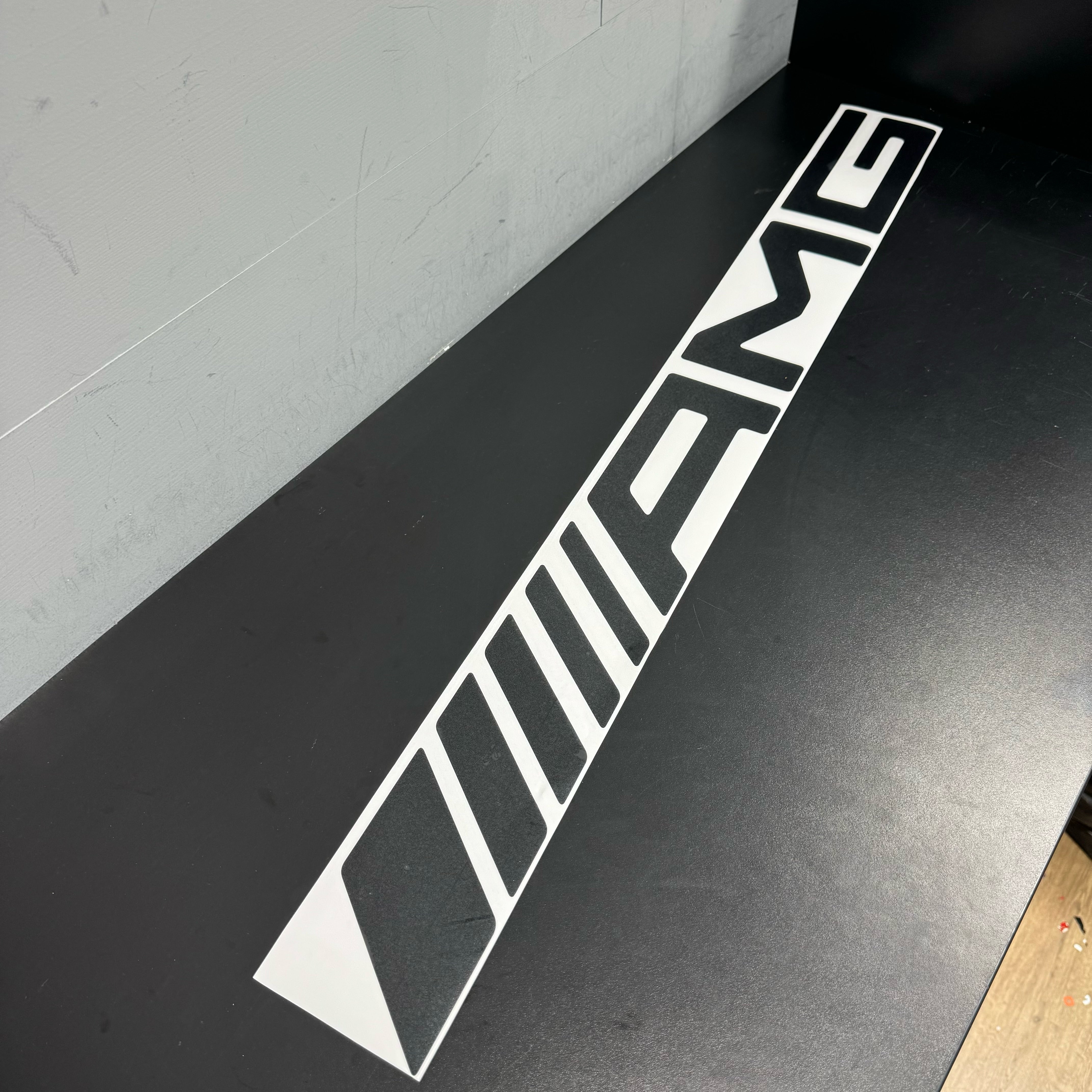 Gloss Black AMG Banner Decal Sticker - 88cm x 8.5cm – Blum Decals