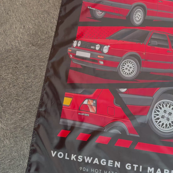 red volkswagen golf GTI car garage banner